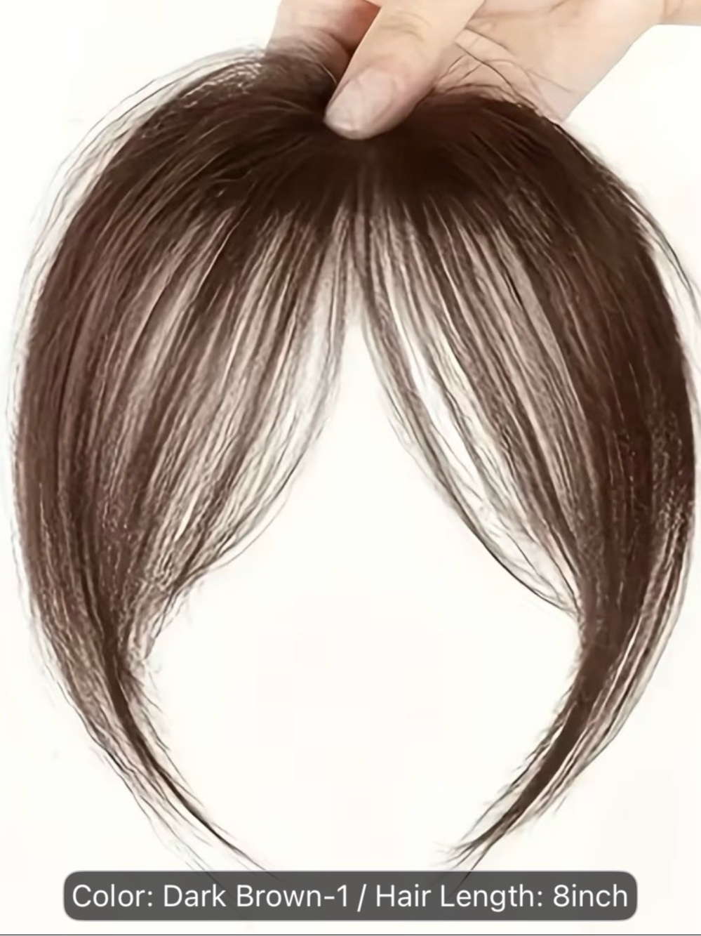 Dark Brown 8" Women’s Clip-In Fringe Bangs - Natural Look